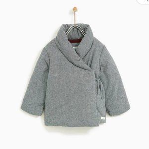 Zara grey plaid puffer baby jacket